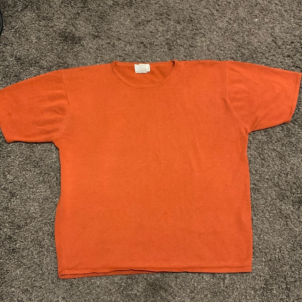 SHORT SLEEVE SWEATER ORANGE